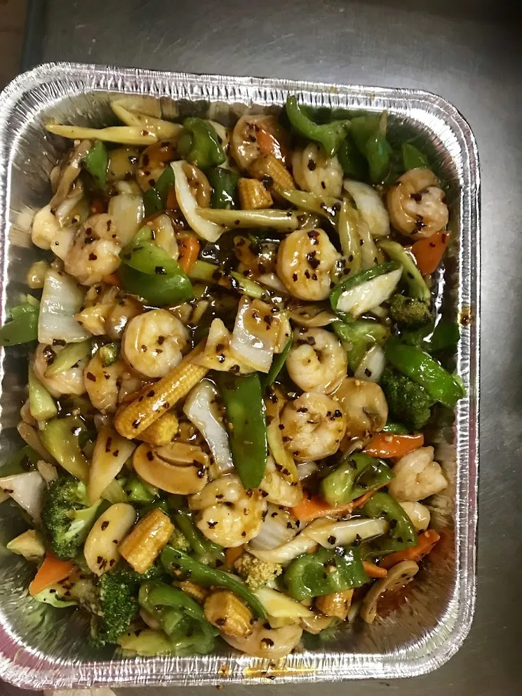 Tray of Shrimp Broccoli